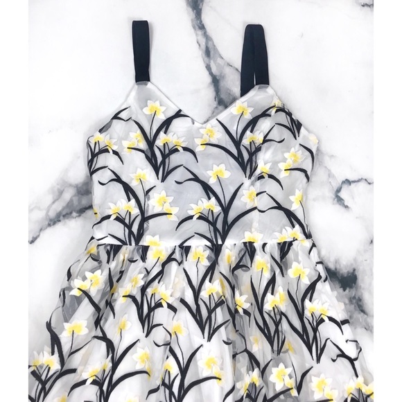 Gracia Yellow Floral Embroidery Spring Easter Dres - Picture 4 of 8